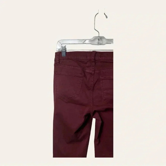 Madewell HI RISE SKINNY SKINNY DENIM JEANS BURGUNDY IN COLOR SIZE 26 - Picture 10 of 11